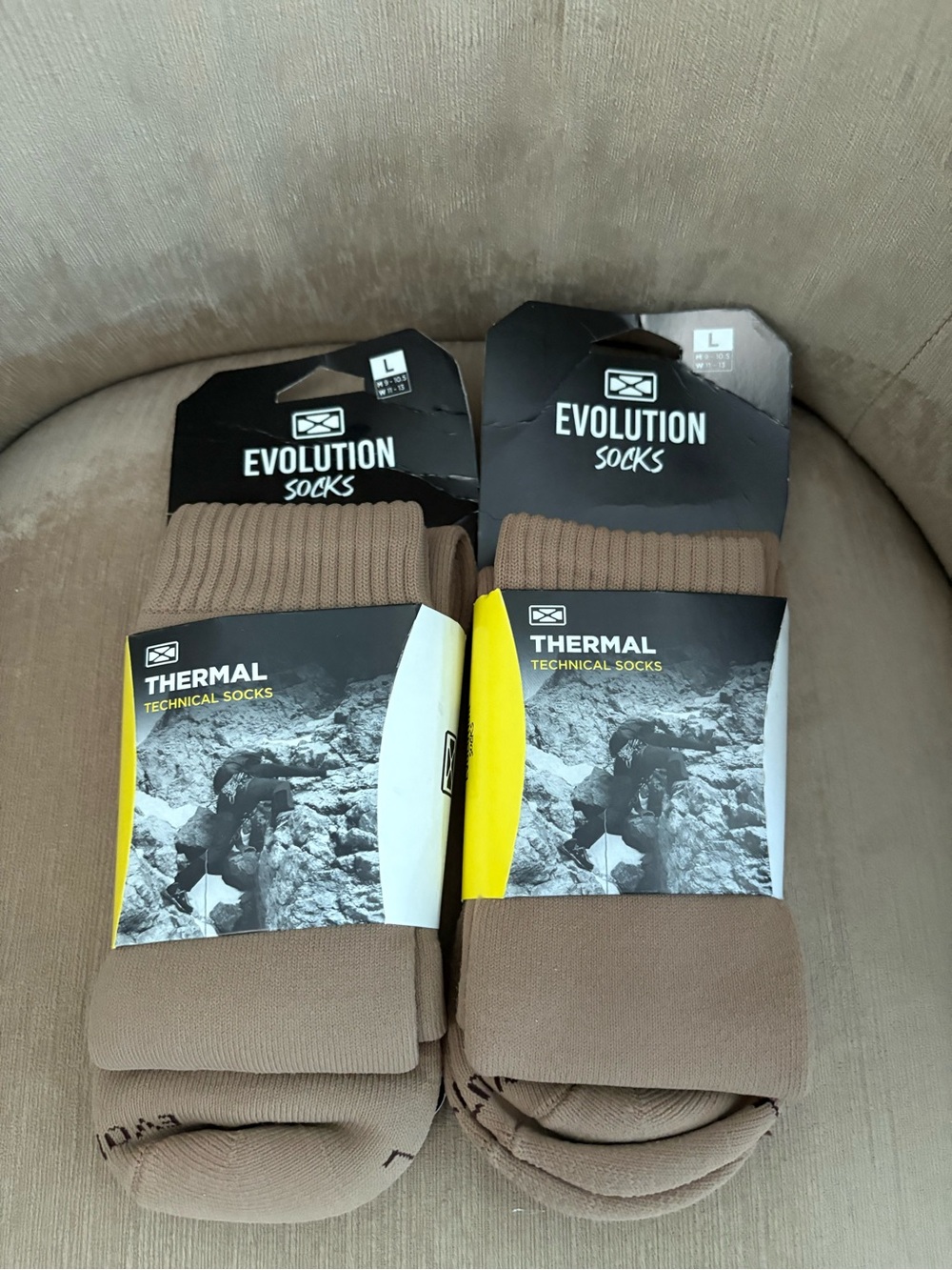 Evolution Socks Thermal Technical Socks Large Beige Hiking